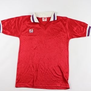 80s New Patrick Mens Medium Soccer Jersey Red